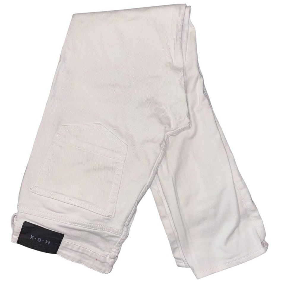 MBX White Denim Jeans Slim Fit Cotton Spandex Stretch Men’s Size 32X32